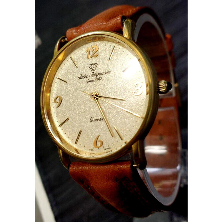 Rare Jules Jurgensen Menâs 4673 Champaign Date Wristwatch